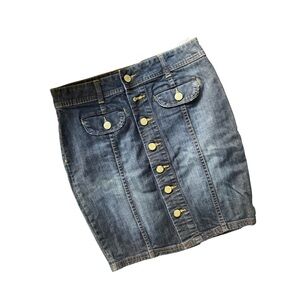 Vtg Tommy Hilfiger Blue Denim Pencil Skirt